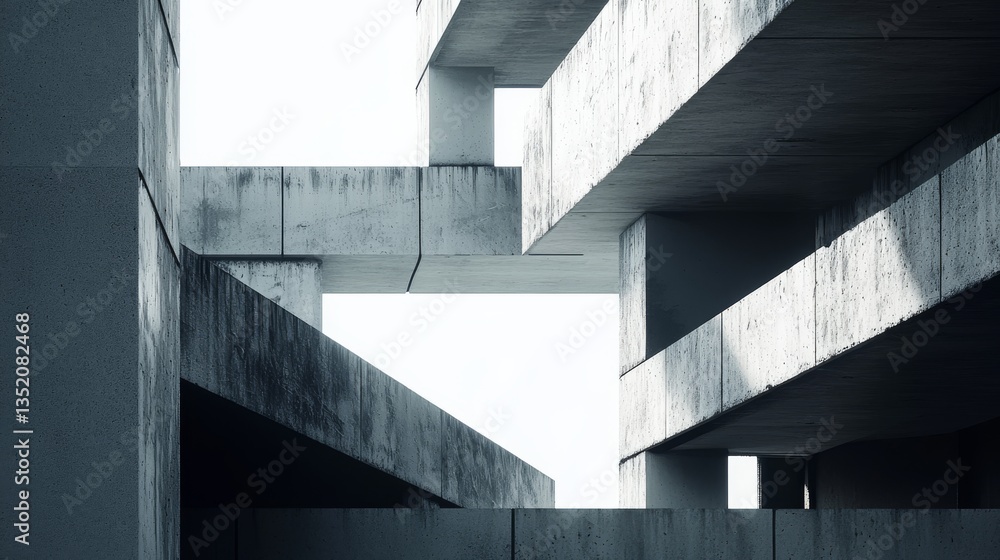 Poster abstract view of modern concrete structures.