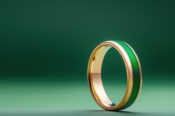 Luxury gold ring design: a fashion statement! This emerald and green enamel band jewelry showcases elegant craftsmanship and a high-end look.