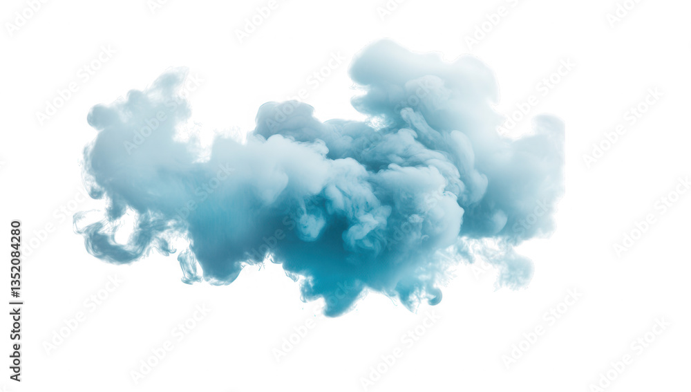 Poster a wispy cloud of blue smoke floats against a white background creating an ethereal and artistic visu