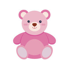 A cute pink color teddy bear vector art illustration