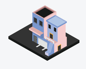 Illustration Vector Graphic Of symmetrical Building Flat Art