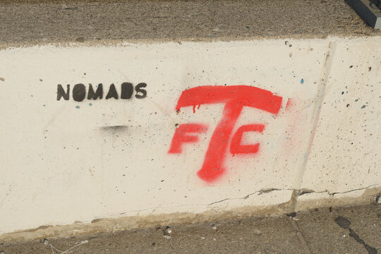 Nomads TFC stencil logo sign on a concrete surface at Exhibition Place, in Toronto, Canada (MLS Toronto FC fan crew)