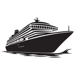 Fototapeta premium cruise ship icon, cruise ship silhouette vector, black illustration. with white background