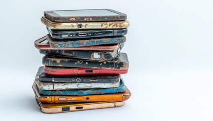Stack of Used Smartphones