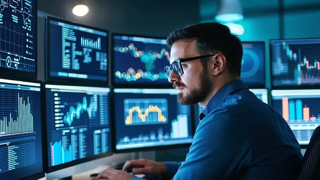 Cutting-edge AI-driven analytics in a modern business intelligence hub.
