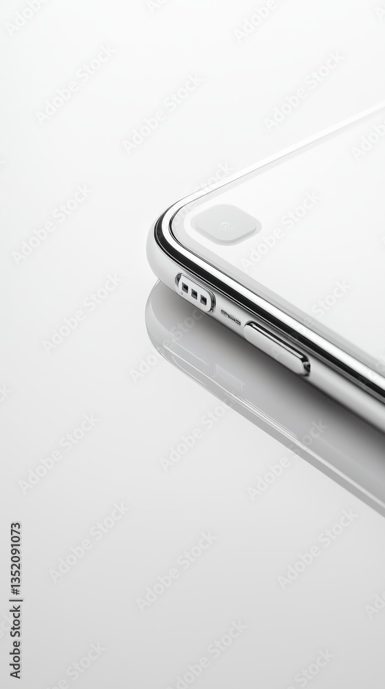 Poster close-up of a smartphone edge and button.