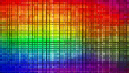 Abstract Rainbow Square Mosaic Background. Generated image