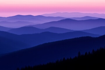 Fototapeta premium illustration mountain range by sunrise