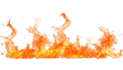 a vivid depiction of flames showcasing dynamic orange and yellow hues against a white background conveying heat and intensity