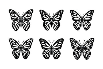 pattern of monarch butterfly vector silhouette