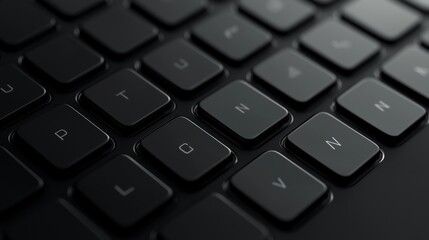 Close-up view of a black keyboard key.