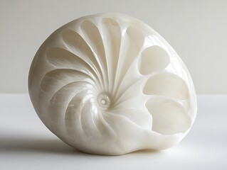Obraz premium Carved Nautilus Shell Sculpture.