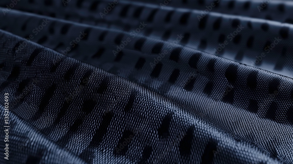 Aufkleber textured fabric: a close-up view showcases the intricate textures and subtle patterns of a dark blue