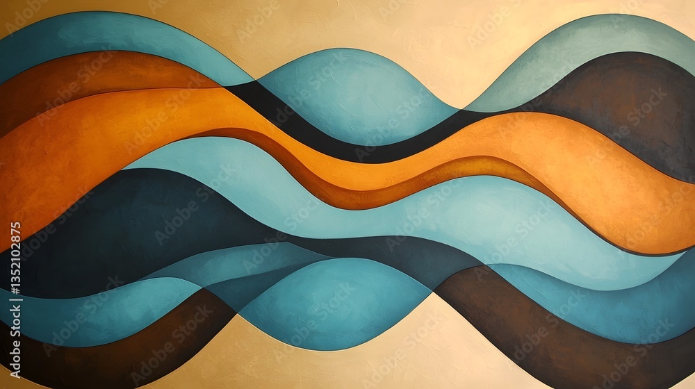 Poster vibrant abstract waves symbolizing emotional highs and lows of bipolar disorder this digital depicts