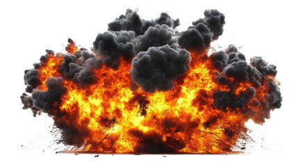 Powerful Explosion with Dense Smoke