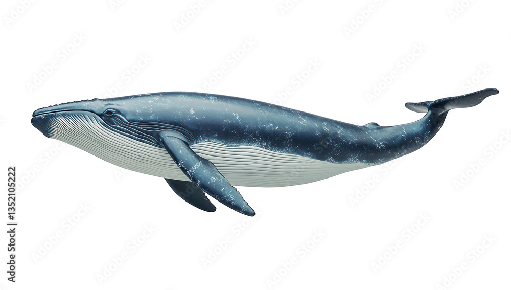 Poster a realistic 3d rendering of a humpback whale gracefully swimming in a minimalistic environment showc