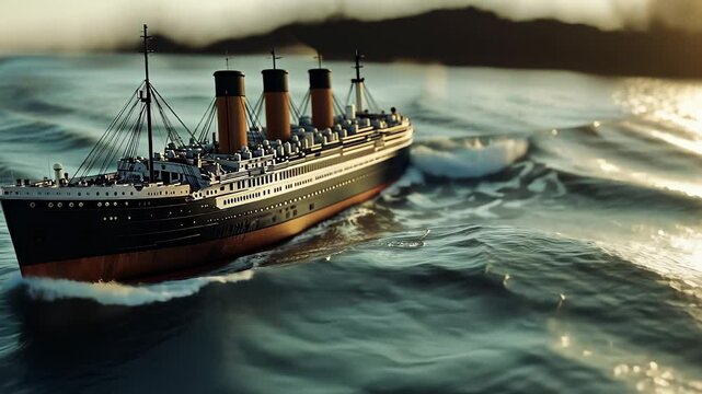 A model of the titanic. A sinking rms. A generative ai for the titanic. A replica lifestyle of the titanic.