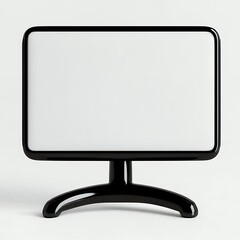 Blank White Screen on Black Stand Minimalist Mockup