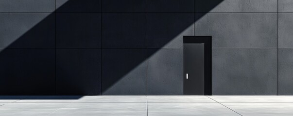 Fototapeta premium Minimalist door against a concrete wall.