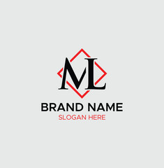Letter ML monogram Logo with vector template design