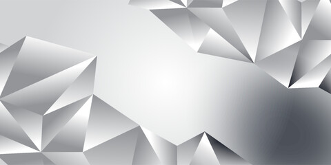 Fototapeta premium Vector abstract geometric 3d facet shape isolated. Use for banners, web, brochure, ad, poster, etc. Low poly modern style background