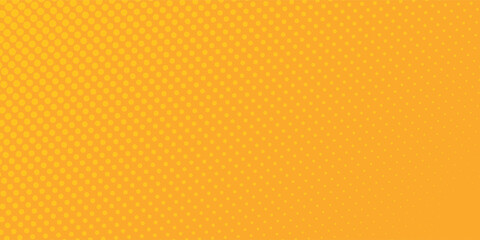 Yellow halftone pattern. Retro comic gradient background. Bright orange pixelated dotted texture  modern yellow dot