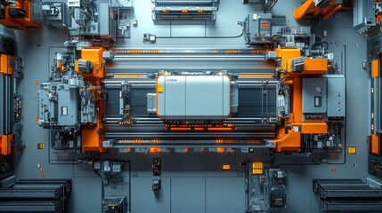 Futuristic Assembly Line: High-Tech Manufacturing Process