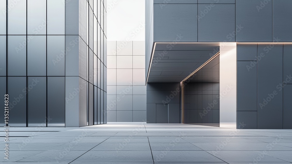 Poster modern architecture with clean lines and minimalism.