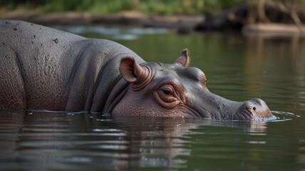 Hippopotamus in water (2)
