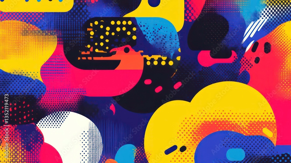 Aufkleber abstract colorful shapes pattern background design