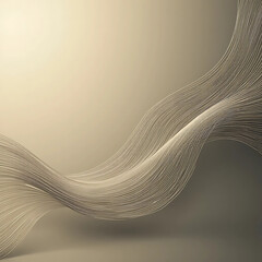 Elegant Beige Flowing Wireframe Wave Background