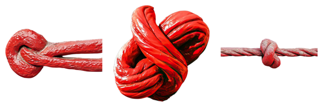 Red painted wall with a knot isolated on transparent background. PNG , Set of