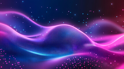Purple and blue abstract waves with dotted light effects