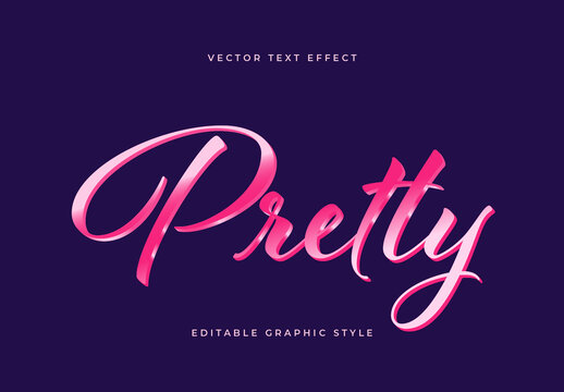 Pink Gradient Elegant Script Calligraphy Text Effect
