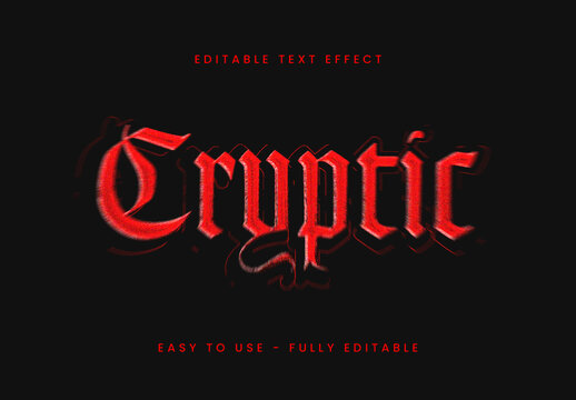Red And Black Gothic Font Glitch Horror Medieval Text Effect