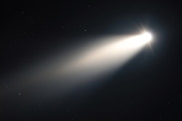 Bright Comet Streaking Across Starry Night Sky, Space Background