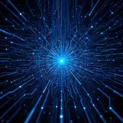 Futuristic Blue Circuit Board Digital Background