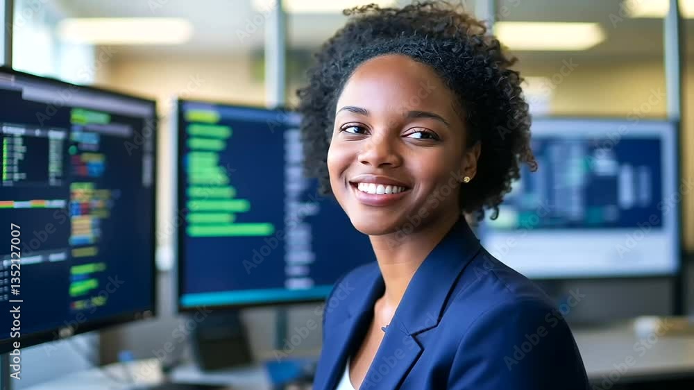 Poster advanced ai technology overseeing customer support operations in a control center.