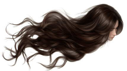 Naklejka premium Beautiful Long Wavy Hair Style