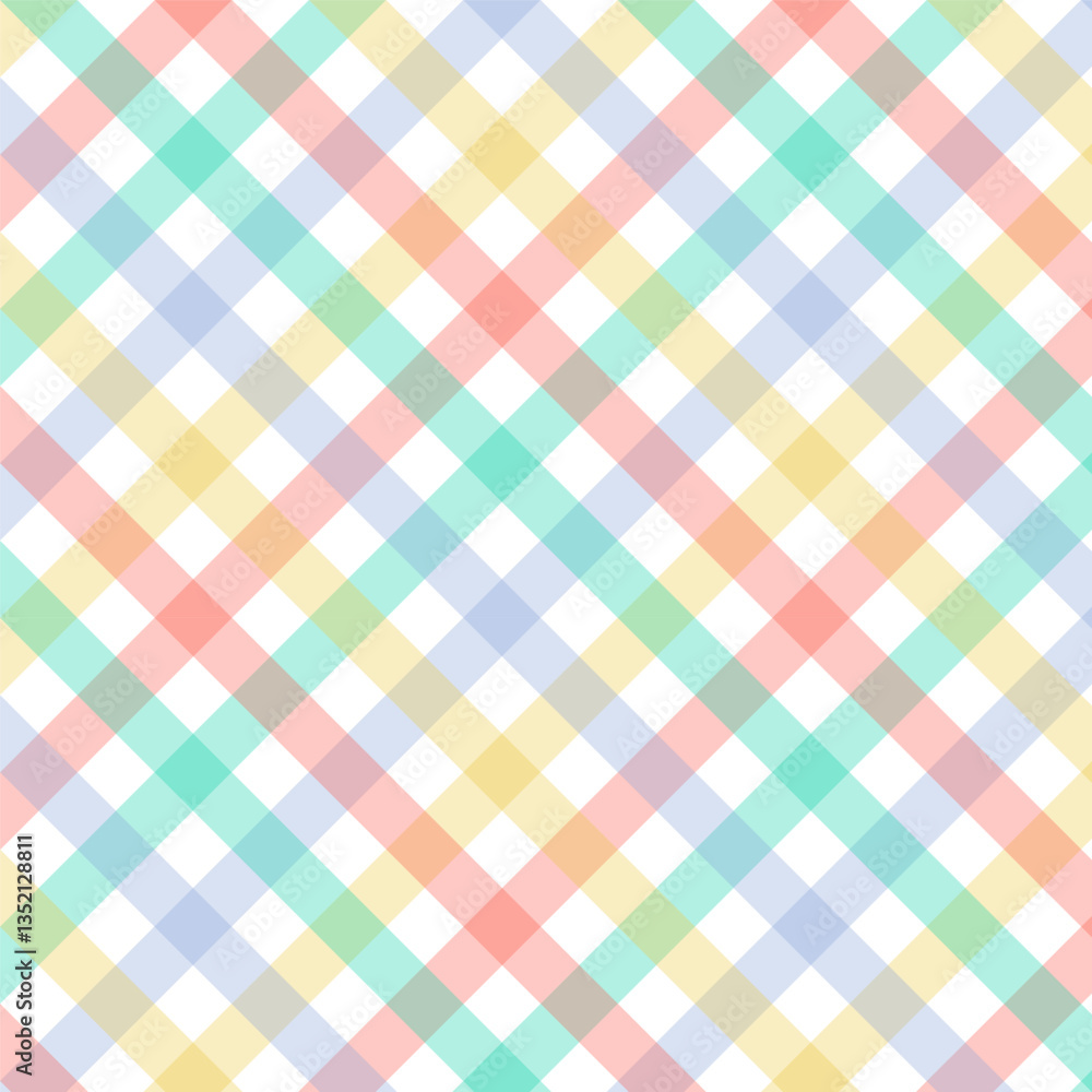 Sticker multicolor gingham seamless pattern.checkered tartan plaid repeat pattern.geometric vector backgroun