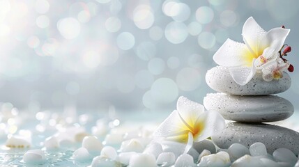 spa background, beauty, relax, white background, bokeh background