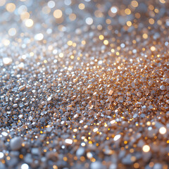 Shimmering Silver and Gold Glitter Background