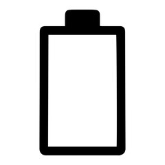 Empty battery icon. Symbol of power depletion, technology, and energy. A digital graphic, simple illustration representing power source and no charge concept, indicating complete battery drain