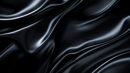 Fototapeta premium Smooth black texture with elegant curves.