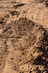 a deep hole in the ground on the site of which a highway was started