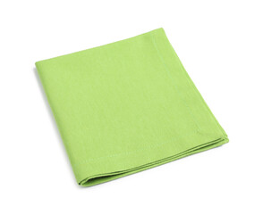 One light green napkin isolated on white