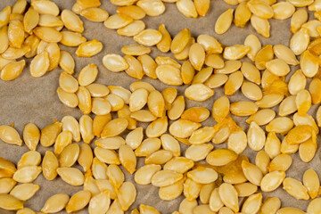 a group of seeds suitable for food during the preparation for drying