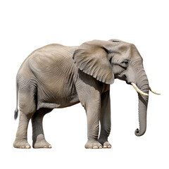 Fototapeta premium An elephant standing, full body African elephant on Png Format and Transparent Background