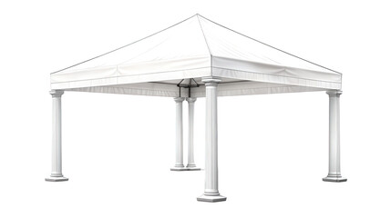 White Triangular Gazebo with Pillars