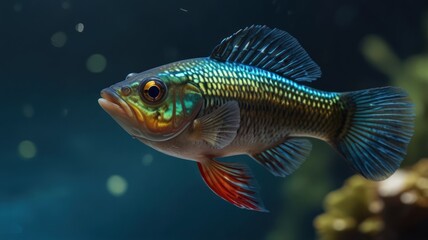 Fototapeta premium Vibrant fish in an aquarium